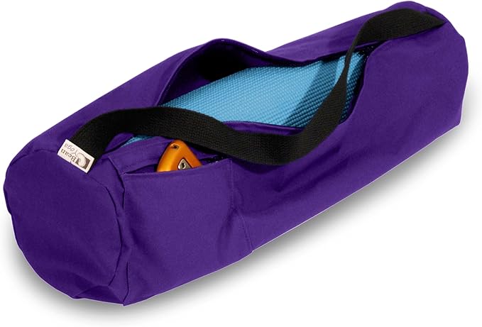 Premium Cotton Yoga Mat Bag with Shoulder Strap - Durable, Breathable and Lightweight Gym Bag to Carry the Standard or Extra Large Mat Sizes - Ideal for Yoga, Pilates & Fitness Equipment