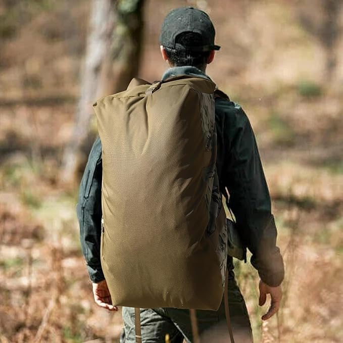 130L Tactical Travel Duffle Bag Large Capacity Waterproof Full-Access Opening Foldable Military Backpack Travel for Outdoor Camping Hunting Weekender Gym Traveling Workout Deployment