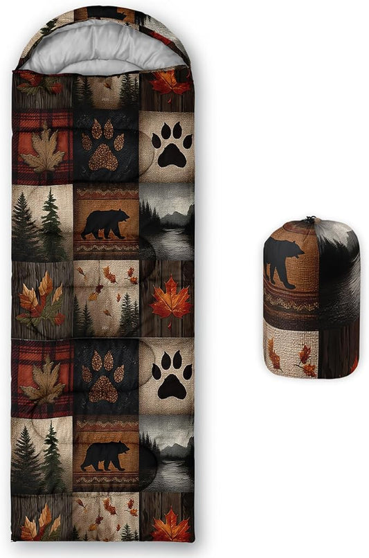 QOOMO Camping Sleeping Bags,3 Season Warm & Cool Weather,Lightweight,Waterproof Sleeping Bags for Adults & Kids,Traveling,and Outdoors,Camping Gear Equipment