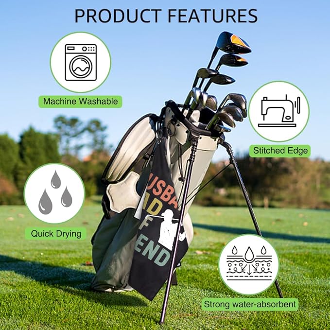 WUUCKOO Husband Dad Golf Legend Golf Towel, Funny Golf Towels for Golf Bags for Men, Golf Dad Gifts, Golfer Husband Golf Towel, Golfing Gifts for Him, Fathers Day Birthday for Dad Husband Golf Lover