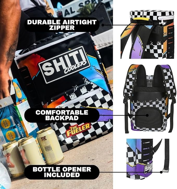 SHITI Coolers Cooler for Camping, Travel, Beach, Soft Lunch Box for Food, Drinks & Ice, Portable, Waterproof 24 Hr Insulated Bag with Shoulder Straps, Customizable