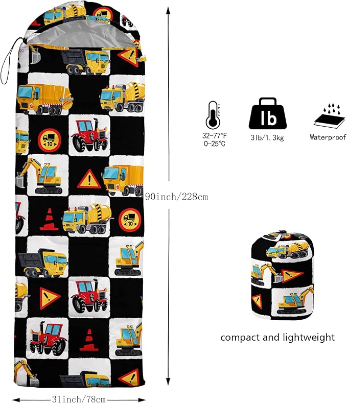 QOOMO Camping Sleeping Bags,3 Season Warm & Cool Weather,Lightweight,Waterproof Sleeping Bags for Adults & Kids,Traveling,and Outdoors,Camping Gear Equipment