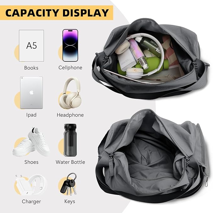 Small Gym Bag for Women Sports Duffel Bag with Shoes Compartment, Waterproof Travel Duffel Bag Carry on Bag Overnight Bag Weekender Bags for Workout Swimming Yoga Dance