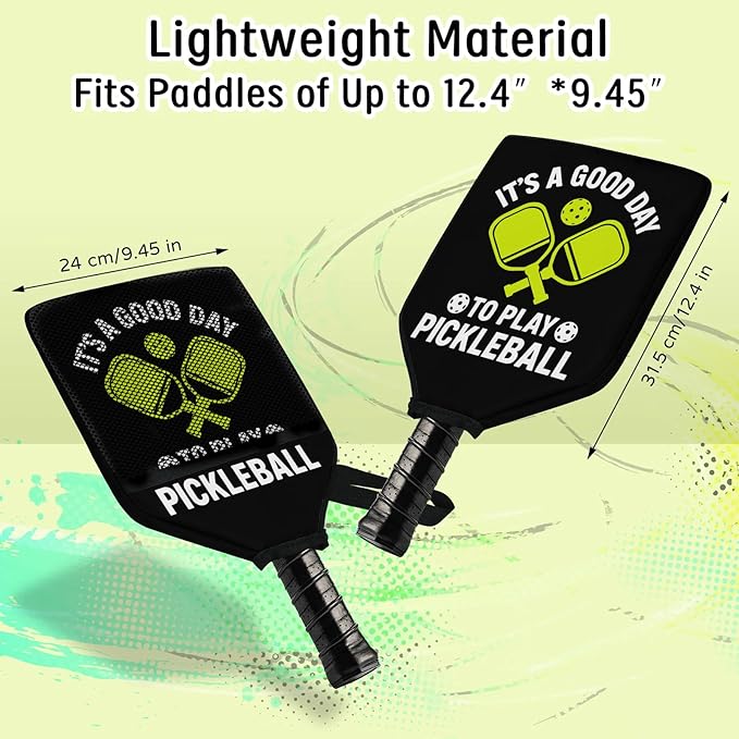 2PCS Pickleball Paddle Covers Case - Elongated Protective Paddle Case for Rackets Zipper Racket Sleeve with Mesh Pocket Protective Bag,Pickleball Accessories