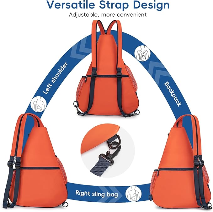 2025 Pickleball Sling Bag, Convertible Ultra-Light Backpack with Skin-Soft Fabric & Wet/Dry Pocket, Fits 4 Paddles + Gear