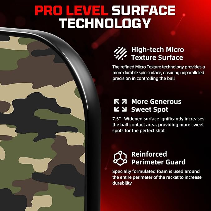 BAGAIL Pickleball Paddles, USAPA Approved Fiberglass Surface Pickleball Set, Lightweight Pickle Ball Rackets with 4 Balls, 1 Bag, Designed in California for Traction and Stability