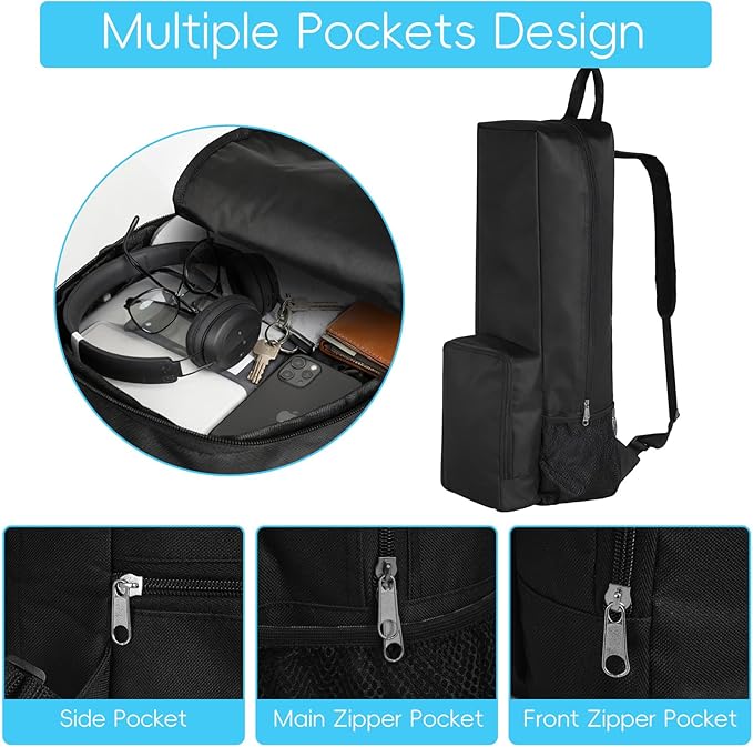 Yoga Mat Bag -Yoga Mat Bag Carrier with Pockets and Adjustable Strap, Lightweight Waterproof Yoga Mat Backpack for Women and Men, Fits Yoga Mats and Yoga Accessories for Workouts(Black)