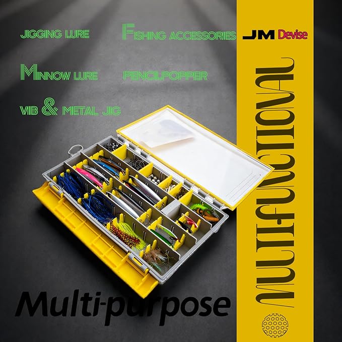 Deluxe Fishing Tackle Box, Waterproof 3600 & 3700 Terminal Tackle Trays, Organizer Includes 2 Type Dividers, Multi-purpose and All-in-one Tackle Storage (3700-3 all-in-one 2 pack)