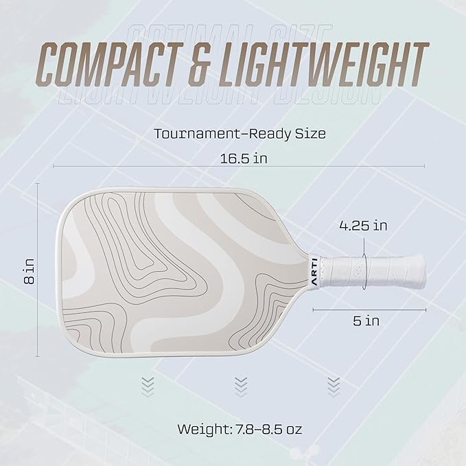 ARTI Pickleball Paddles Set of 2-USAPA Approved Fiberglass Surface Pickleball Set,2 Pickleball Rackets, 4 Balls and 1 Portable Carry Bag