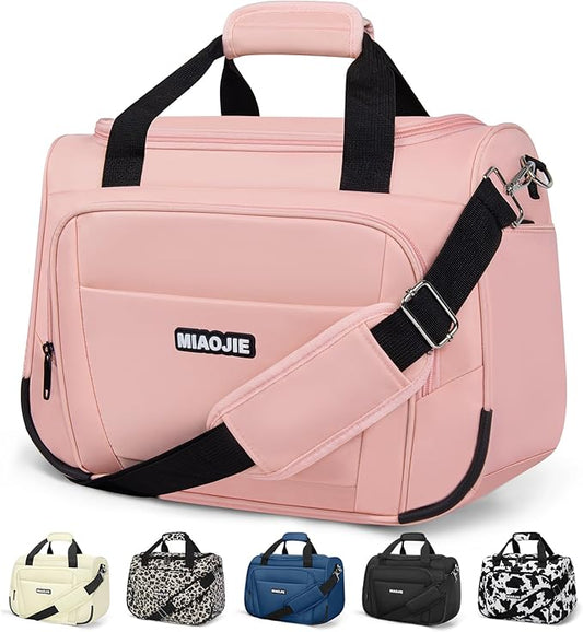 Underseat Carry On Luggage - Lightweight Travel Tote Weekender Bag Overnight Duffle for Travel, Personal Item - Pink-16Inch