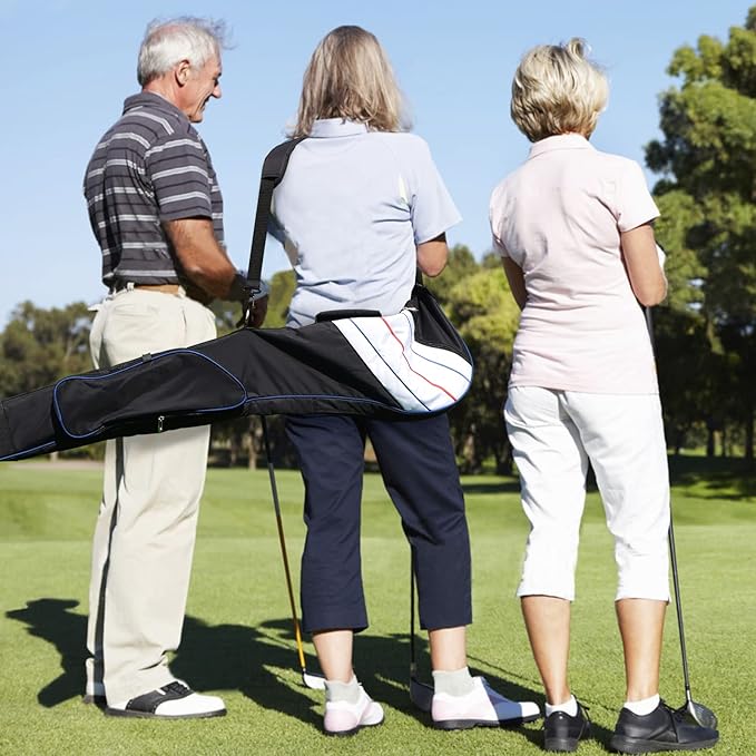 Big Teeth Golf Sunday Bag, Small Golf Bag Lightweight, Par 3 Golf Bag for A Few Clubs Driving Range, Practice with Carry Shoulder Strap Foldable Multi-Colour