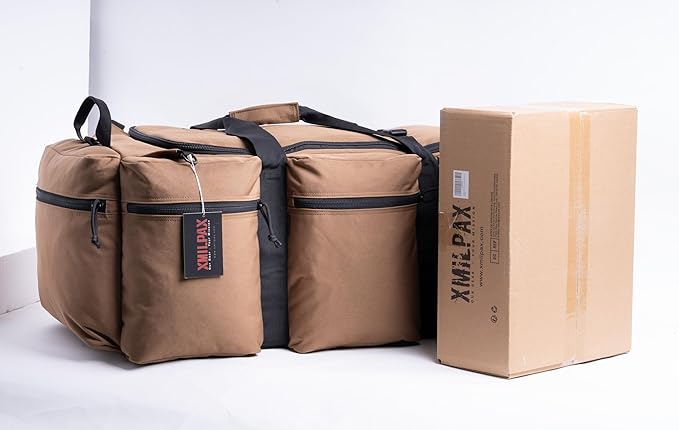 100L Large Military Duffle Bag Deployment Duffel Bag Sports Equipment Travel Luggage Bag with Detachable Backpack Straps…