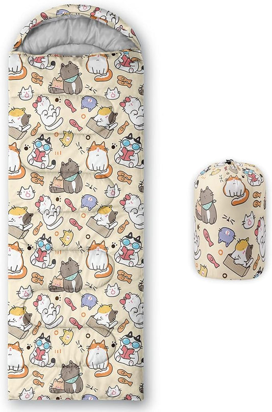 QOOMO Camping Sleeping Bags,3 Season Warm & Cool Weather,Lightweight,Waterproof Sleeping Bags for Adults & Kids,Traveling,and Outdoors,Camping Gear Equipment