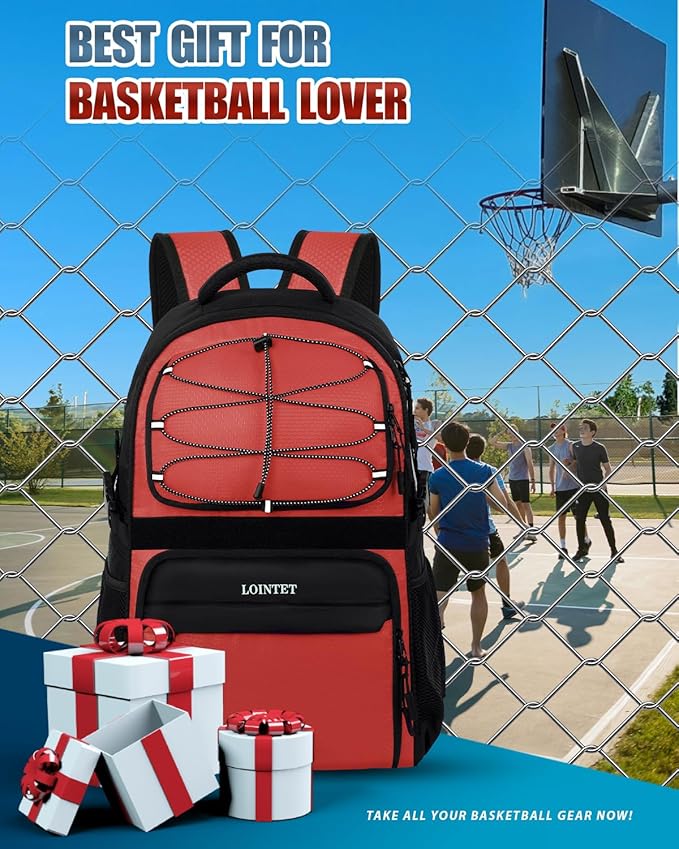 Basketball Bag Backpack with Ball Holder Shoes Compartment, Large Basketball Accessories Sports Bag