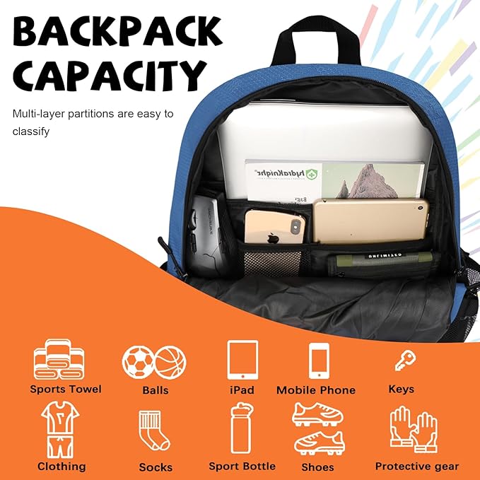 Goloni Basketball Bag,Large Sports Bag with with Separate Ball & Shoe Compartments,Gym Bag for Basketball,Soccer,Volleyball