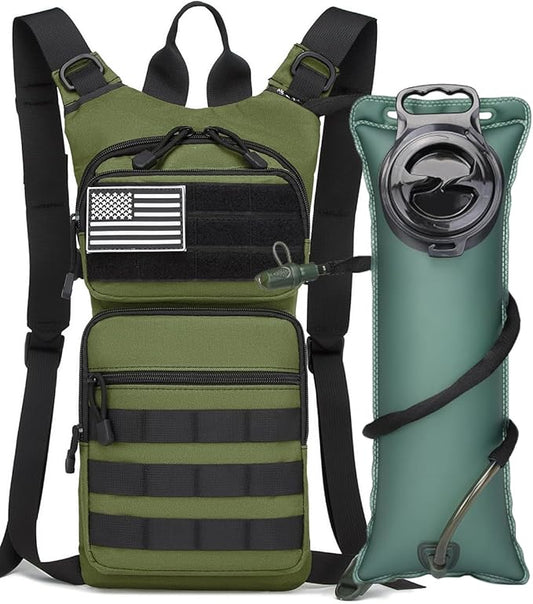 ATBP Insulated Water Hydration Pack Bag with 3L TPU Bladder Tactical Molle Hydration Backpack for Hiking Cycling Running