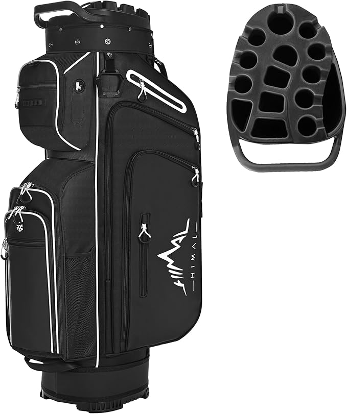 UNIHIMAL 14-Way Golf Cart Bag, Premium Full Length Golf Bag for Men with Magnetic Leather Pocket, Handles and Rain Cover