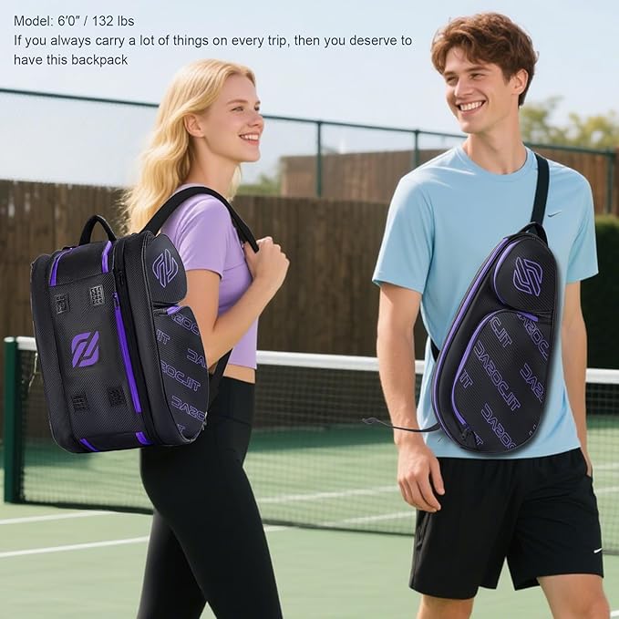 2-in-1 Detachable Pickleball & Padel Bag for Men Women | Thermal Foil Insulated Racket Compartment | Outdoor & Gym