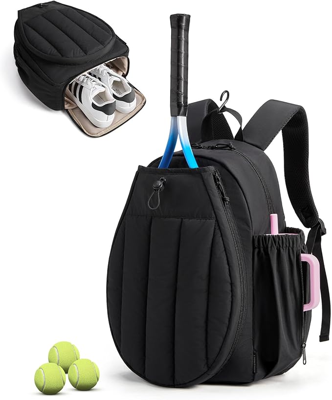 BAGSMART Tennis Gym Bag for Women, Tennis Bag Holds 2 Rackets with Shoe Compartment & Wet Pocket, Sports Duffle Bags fits up to 15.6" Laptop, Women Overnight Weekend Bag