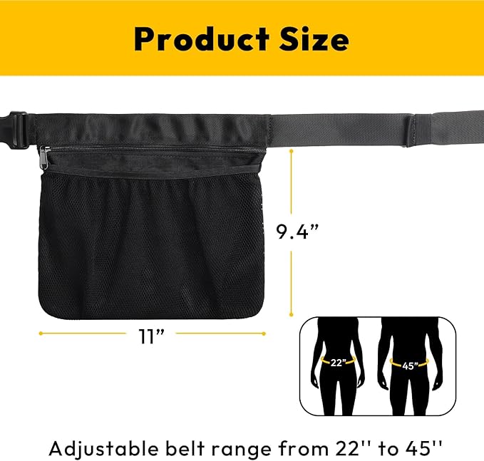A11N Pickleball Holder - Adjustable Waist Pickleball Holder for Men Women, Fanny Pack for Tennis/Running/Cycling/golfing, Black
