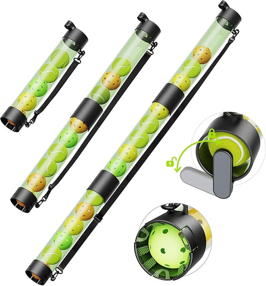 17 Balls Pickleball Ball Retriever & Ball Holder Storage with Strap, Back Saver for Pickleball Accessories, Quick for Pickleball Tube Ball Pickup