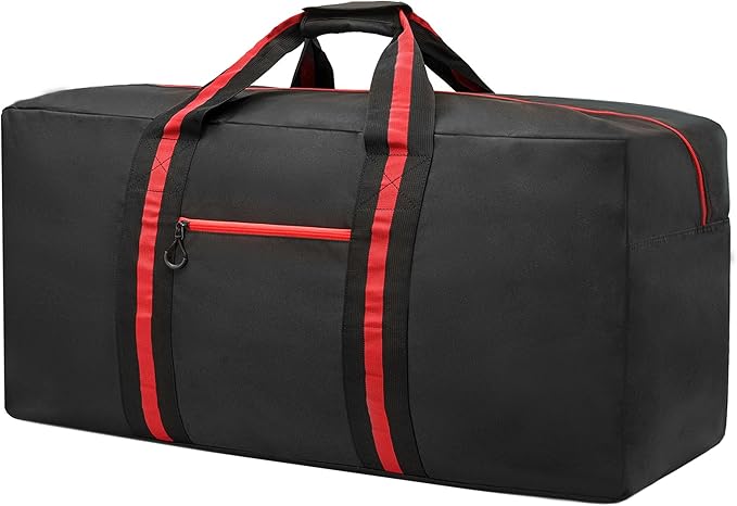 100L Large Duffle Bag for Travel 31.1” Diffle Bag - Overnight Weekender Camping, Storage for Men Women, Red