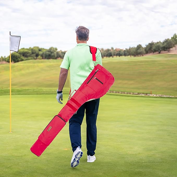 AKOZLIN Golf Clubs Carry Bag 8-10 Lightweight Foldable Travel Sunday Golf Case with Strap Waterproof Sunday Bag
