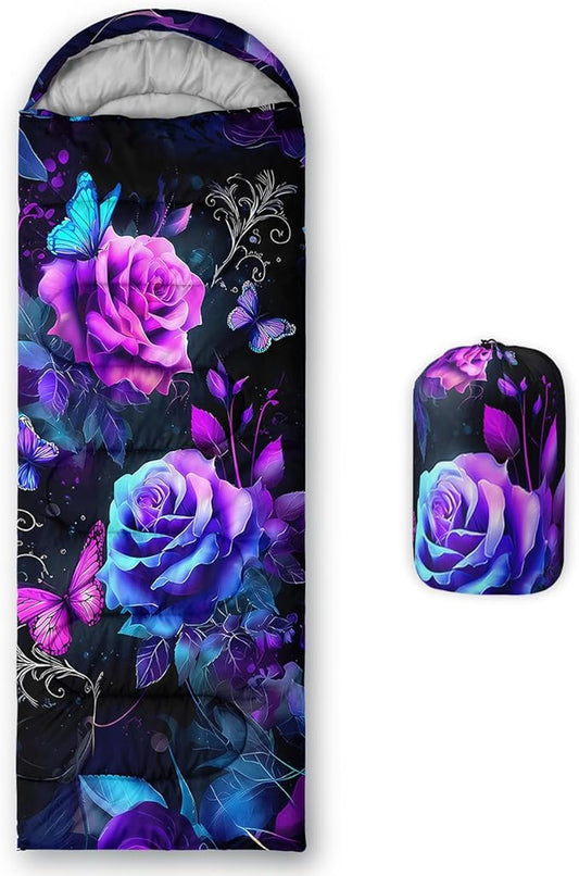 QOOMO Camping Sleeping Bags,3 Season Warm & Cool Weather,Lightweight,Waterproof Sleeping Bags for Adults & Kids,Traveling,and Outdoors,Camping Gear Equipment