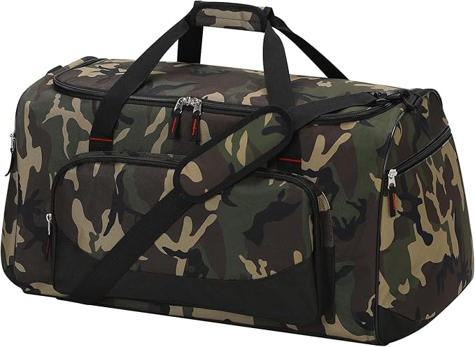 55L Large Sports Duffle Bag for Men - 22 inch Men's Gym Bag Heavy Duty Duffel Bag (Camo)