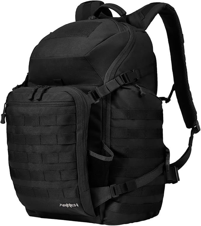 AMHEH 52L Tactical Backpack Military Molle Assault Pack - 3 Day Bugout Survival Rucksack, Hydration Compatible, Black