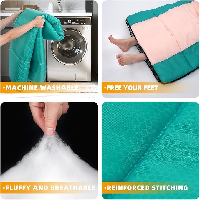 Cotton Flannel Lined Sleeping Bag for Adults Teens Kids, Cold Weather &Warm, 3 Seasons, Lightweight Compact Camping Essentials Equipment, Hiking, Outdoor, Travel