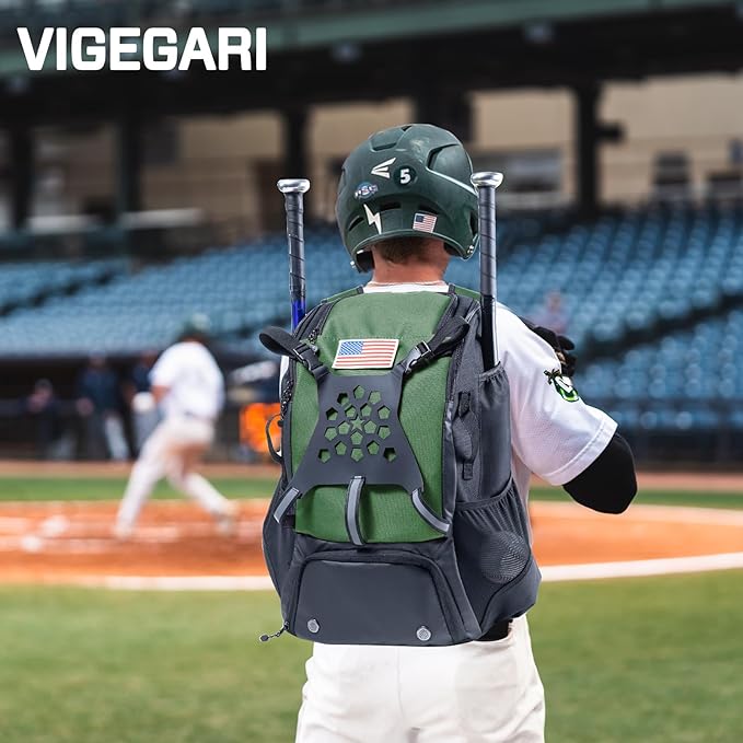 Baseball Backpack for Youth, Boys, Adults - Bat and Softball Equipment Bag With Glove Holder, Helmet, Shoes Compartment - T-Ball Accessories and Baseball Gifts