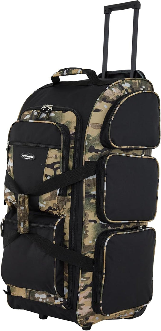 Travelers Club Xpedition 30 Inch Multi-Pocket Upright Rolling Duffel Bag