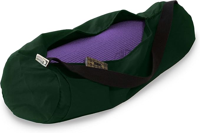 Premium Cotton Yoga Mat Bag with Shoulder Strap - Durable, Breathable and Lightweight Gym Bag to Carry the Standard or Extra Large Mat Sizes - Ideal for Yoga, Pilates & Fitness Equipment