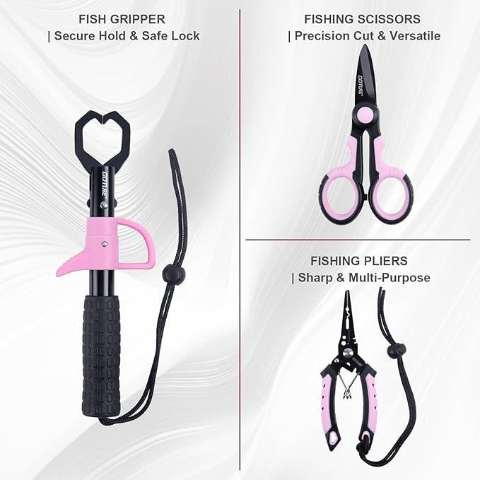 Goture OpenSide Fishing Sling Tackle Storage Bag with 3 3700 Tackle Boxes,Lures & Fishing Tools, Lightweight Fishing Backpack Storage for Fishing Gear-Shimmering Pink Bag, Gift for Women