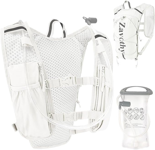 Zavothy Hydration Running Vest for Men & Women – Lightweight 1.5L Hydration Pack with Phone Pockets, Water Bottle Holders, Reflective Strips, Rain Cover – Trail Running, Cycling, Marathon