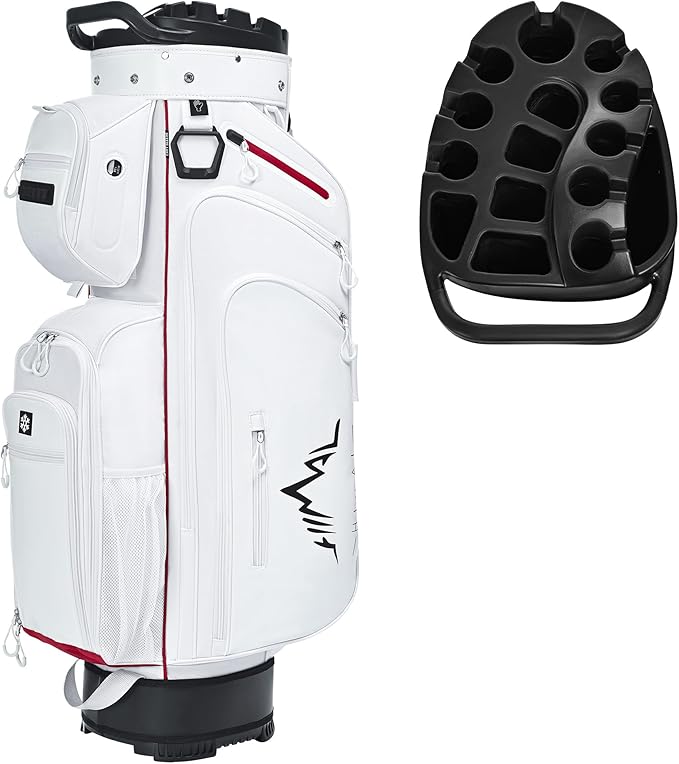 UNIHIMAL 14-Way Golf Cart Bag, Premium Full Length Golf Bag for Men with Magnetic Leather Pocket, Handles and Rain Cover