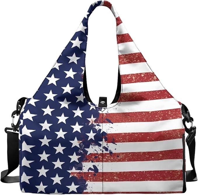 ZCFYGDX Yoga Gym Bag with Removable Adjustable Shoulder Strap, Shoe Compartment & Top Yoga Mat Holder 17.72x8.66x9.84in