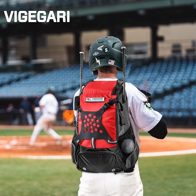 Baseball Backpack for Youth, Boys, Adults - Bat and Softball Equipment Bag With Glove Holder, Helmet, Shoes Compartment - T-Ball Accessories and Baseball Gifts