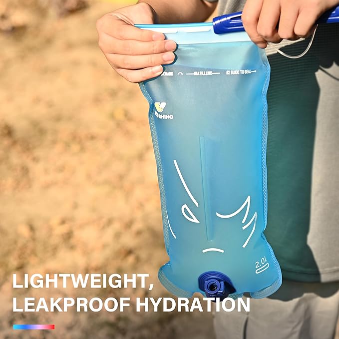 N NEVO RHINO Hydration Bladder 2L-3L with Bladder Insulator, Water Bladder for Hiking Backpack, Leakproof Water Pouch, BPA-Free Water Reservoir Hydration Pack for Hiking Running Camping Cycling Skiing