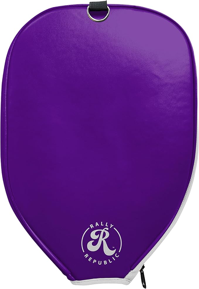 Officially Licensed Collegiate Pickleball Paddle Cover - Lightweight PU Leather Material - Durable Foam Interior Protection with Zippered Closure - Fits Most Paddles on the Market