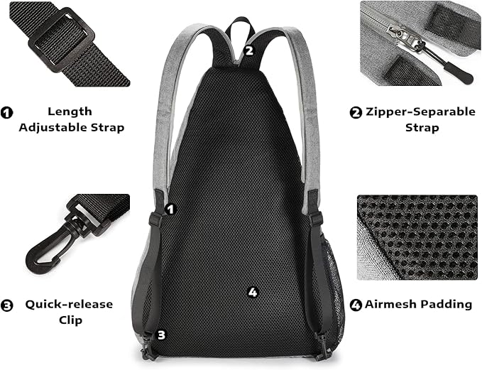 A11N SPORTS Pickleball Bag, Reversible Crossbody Sling Bag/Backpack for Women Men