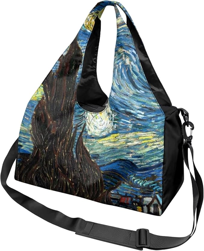 ZCFYGDX Yoga Gym Bag with Removable Adjustable Shoulder Strap, Shoe Compartment & Top Yoga Mat Holder 17.72x8.66x9.84in