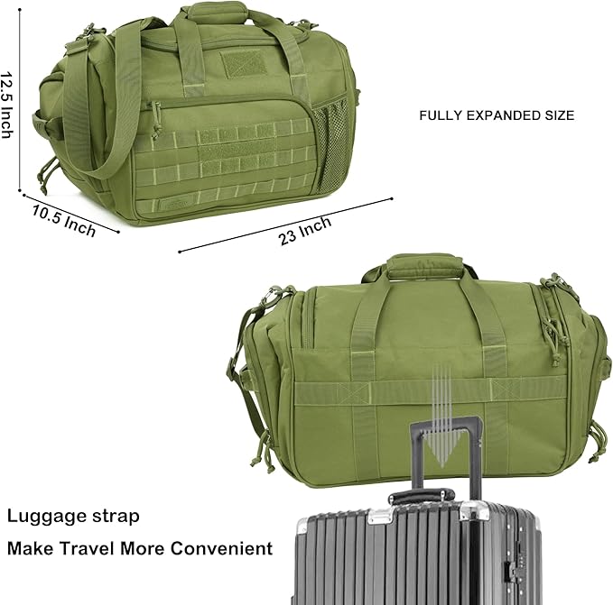 APRlLBAY Gym Bag Large Size 43L Training Bag Traveling With Luggage Strap Equipment Bag Tactical Military Duffel for Men&Women Basketball Football Weekender,Sports Bag Sturdy (Green)