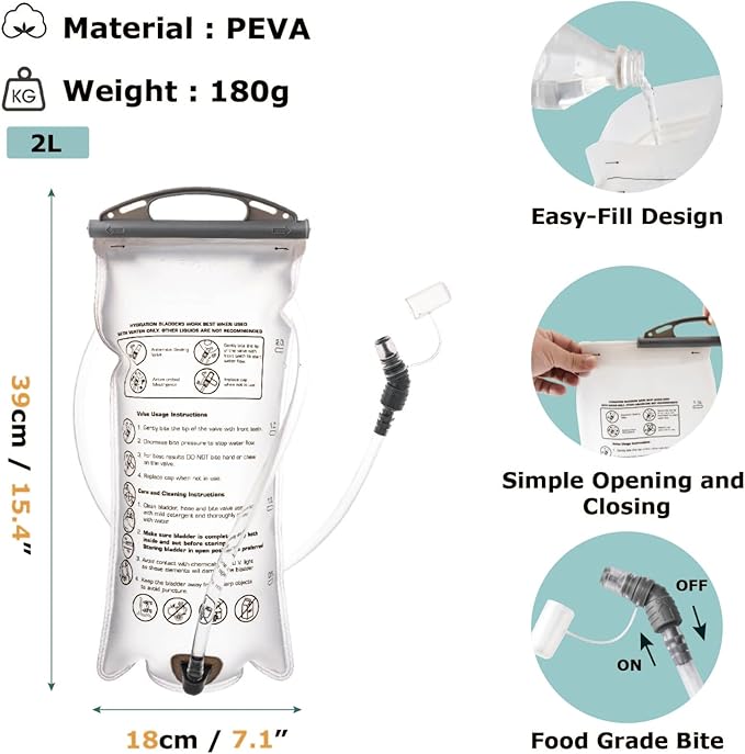 YAPJEB Lightweight Hydration Pack Backpack Vest, Optional 1.5L 2L BPA Free Water Bladder - Leakproof Breathable for Men Women Running Hiking Cycling Marathon