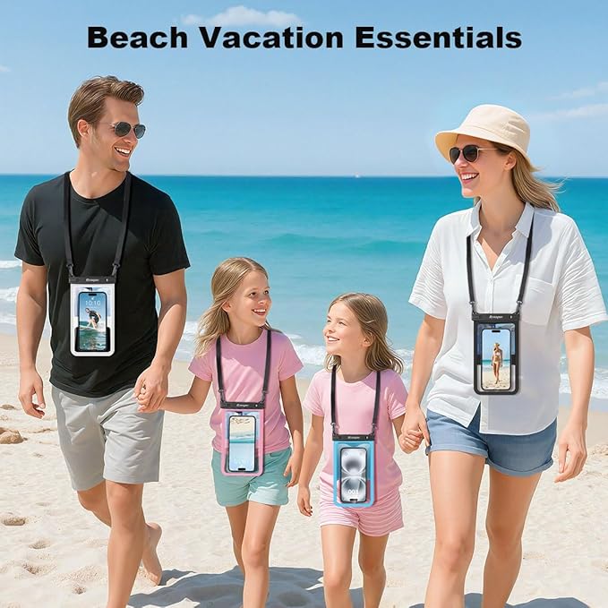 [Up to 8.5"] Waterproof Phone Pouch Bag - 2 Pack IPX8 Waterproof Phone Case for iPhone 17 16 15 14 Pro Max Galaxy S25 S24 Ultra, Touchscreen & Underwater Photography, Beach Cruise Travel Essentials