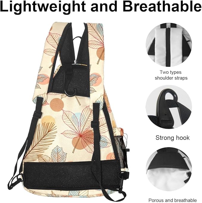 Pickleball Bag Fall Maple Leaves Pickle Ball Backpack for Women Men Premium Lightweight Crossbody Sling Bag Sports Backpack for Pickleball Paddle Tennis