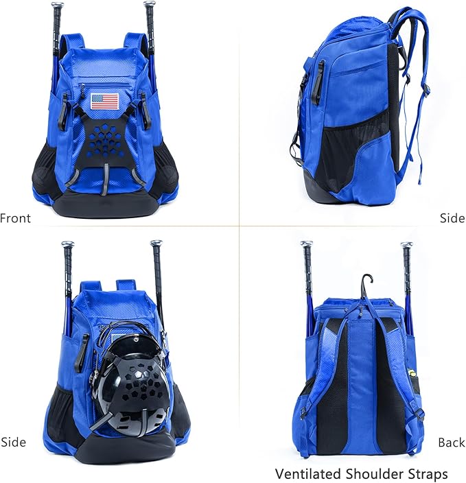 | Baseball Bag Softball Bat Bag, Double-layer Baseball Backpack Adult with Gear Klip To Hold Baseball Glove, Baseball Essential Gear, Youth Baseball Bag for Boys, Girls, Baseball Accessories