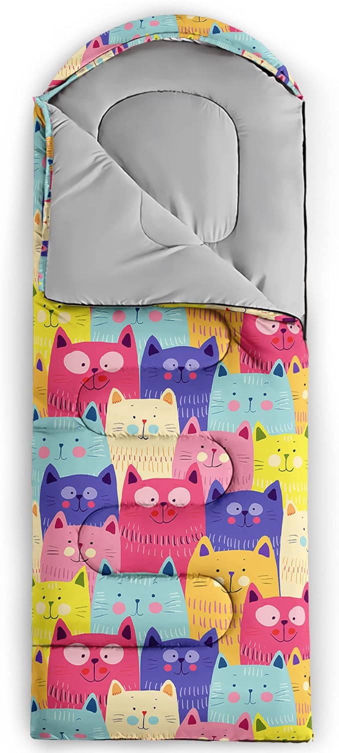 QOOMO Camping Sleeping Bags,3 Season Warm & Cool Weather,Lightweight,Waterproof Sleeping Bags for Adults & Kids,Traveling,and Outdoors,Camping Gear Equipment