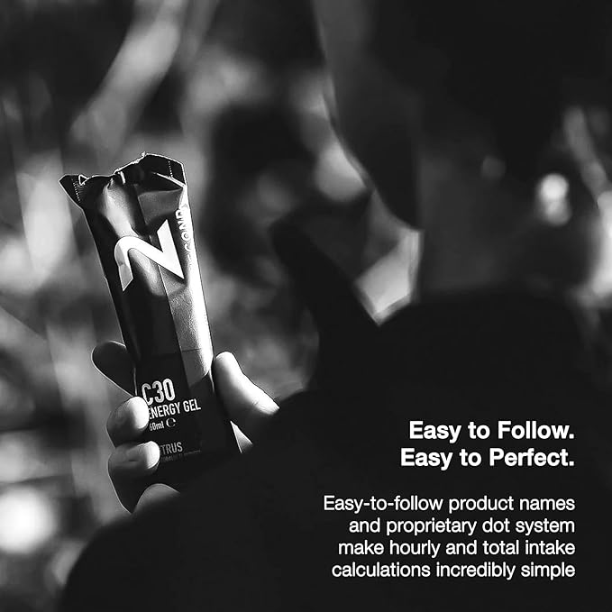 Neversecond C30 Energy Gel, Performance Nutrition & Hydration, Never2 Energy Gel for Ultra Triathlons, Cycling & Marathons (Citrus Flavor, 12-Count Pack)